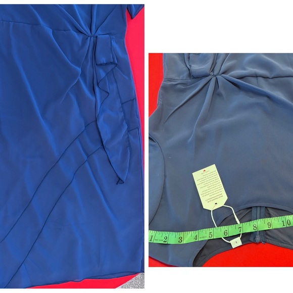 Elegant Blue Short Sleeve Dress-size 14 - Picture 2 of 14